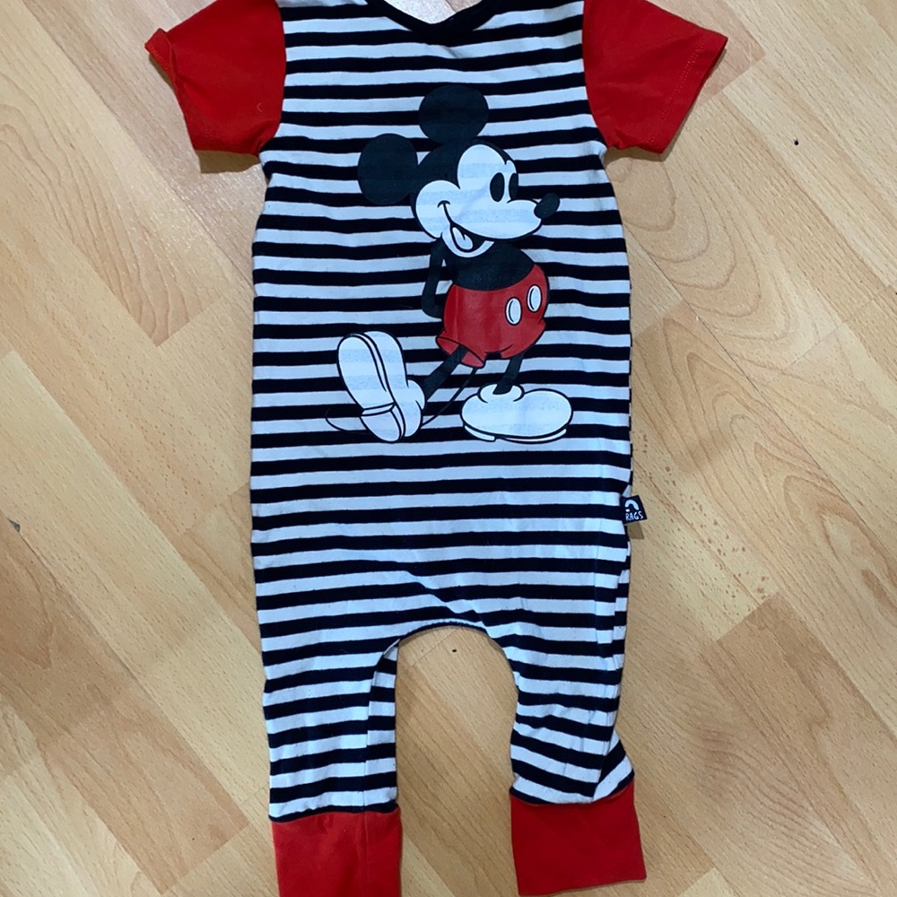Rags Retro Mickey Mouse Short Sleeved Romper